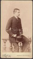 cca 1885 Hegyeshalmy Lajos (1862-1925): politikus, kereskedelemügyi és pénzügyminiszter fiatalkori fotója. Strelisky jelzett fotó 11x20 cm