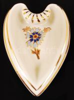 Zsolnay búzavirág mintás szívecske, kézzel festett, jelzett, hibátlan, 11×8 cm/ Zsolnay porcelain bowl