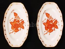 Herendi Apponyi mintás tálkák (2db), kézzel festett, jelzett, hibátlan, 10,5×6 cm