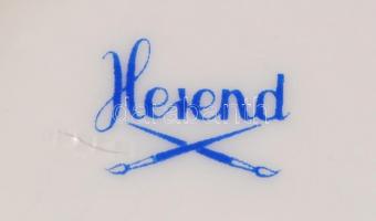 Herendi virág mintás áttört kosár, kézzel festett jelzett, hibátlan, d:12,5 cm, m:4,5 cm