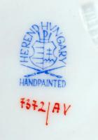 Herendi Apponyi mintás áttört kosár, kézzel festett jelzett, hibátlan, eredeti dobozában, d:11,5 cm,...