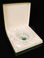 Herendi Apponyi mintás áttört kosár, kézzel festett jelzett, hibátlan, eredeti dobozában, d:11,5 cm,...