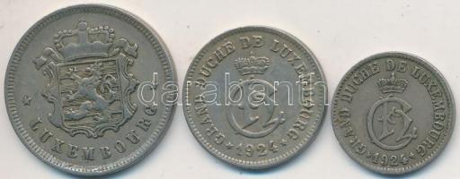 Luxemburg 1924. 5c + 10c + 1927. 25c T:2-
Luxembourg 1924. 5 Centimes + 10 Centimes + 1927. 25 Centi...