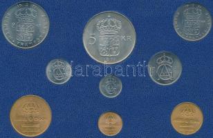 Svédország 1971. 1ö-2K + 5K Ag, 9klf darab szettben, eredeti plasztiktokban T:1
Sweden 1971. 1 öre -...
