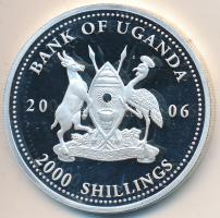 Uganda 2006. 2000Sh Ag "A labdarúgás halhatatlanjainak csarnoka - Magyarország 1950-es évek / Puskás Ferenc" T:PP felületi karc Uganda 2006. 2000 Shilling Ag "Hall of Fame of football - Hungary 1950s / Puskás Ferenc" C:PP slightly scratched