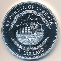 Libéria 2009. 5$ ezüstözött Cu "Nagy Hadvezérek / Bonaparte Napoleon" T:PP Liberia 2009. 5 Dollars silver plated Cu "The Greatest Warlords of History / Bonaparte Napoleon" T:PP