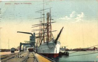 Szczecin, Stettin; port, steamship, No. 128. (EB)