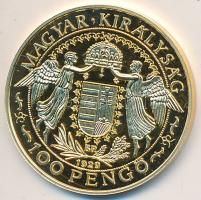 DN "Magyar aranypénzek utánveretben - Szent László jubileumi 100 pengő" aranyozott Ag emlékérem (5.5g/0.999) T:PP