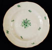 Herendi virágmintás tányér készlet, kézzel festett, jelzett (cca 1920 koronás), hibátlan, d:25 cm, m...