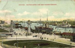 Szczecin, Stettin; Hakenterrasse / port, steamships, Friedrich Kabel (fa)
