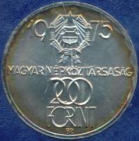 1975. 200Ft Ag "Felszabadulás" T:BU Eredeti plombált MNB plasztiktokban  Adamo EM46