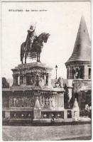Budapest I. Halászbástya, Szent István szobor - 4 db régi képeslap / 4 old postcards