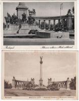 Budapest XIV. Hősök tere, Milleniumi emlék - 2 db régi képeslap / 2 old postcards