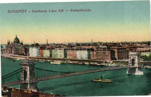 Budapest, Széchenyi Lánchíd, gőzhajó