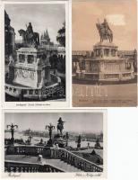 Budapest I. Szent István szobor - 3 db régi képeslap / 3 old postcards