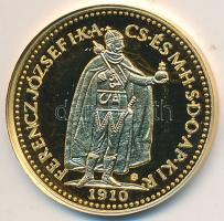 DN "Magyar aranypénzek utánveretben -  Ferenc József 10 korona" aranyozott Ag emlékérem (5...