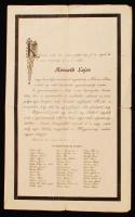 1894 Kossuth Lajos halála alkalmából Kolozsváron rendezett gyászünnepély hirdetménye