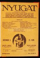 Nyugat, Ignotus-szám. 17. évf. 1924. 23. sz. (dec. 2.) Keménykötésben, jó állapotban.
