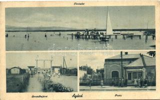 Agárd, tó, strand, posta, Puha Kálmán kiadása (EK)