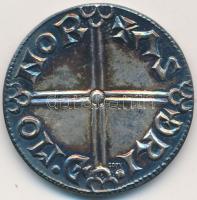 Norvégia ~1020. "II. Olaf" Penning modern Ag replika dísztokban (7,95g/0.925) T:2 Norway ~1020. "St. Olav" Penning modern Ag replica in original case (7,95g/0.925) C:XF