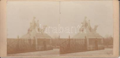 cca 1900 4 db érdekes sztereofotó: Niagara vízesés, München, Párizs, London / 4 stereo photos: Münch...