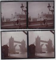 cca 1910 London 5 db sztereofotó / London stereo photos 5 pcs