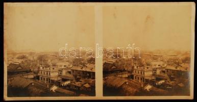cca 1928 Peiping a Hotel Peking ablakából sztereófotó / Peiping (Beijing) from the windows of Hotel Peking. Stereophoto