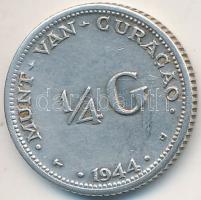 Curacao 1944D 1/4G Ag "I. Vilma"  T:2- Curacao 1944D 1/4 Gulden Ag "Wilhelmina I" C:VF Krause KM#44