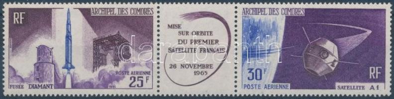 First French satellite in space stripe of 3 Első francia műhold a világűrben hármascsík