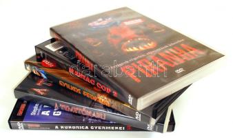 Horror DVD filmek:A temetőkapu, Gyilkos felvonó, A kukorica gyermekei 3., Maniac cop 2., Piranha, összesen: 5 db