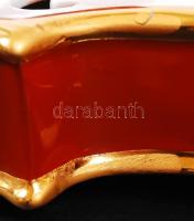 Hollóházi Szász Endre tervezte hegedű, kézzel festett, jelzett, hibátlan, hiányos, h:59 cm