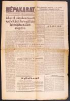 1956 Bp., Népakarat, A Magyar Szabad Szakszervezetek Országos Szövetségének lapja a forradalom híreivel, 1956. november 20.