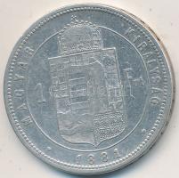 1881KB 1Ft Ag "Középcímer" T:2- Adamo M15