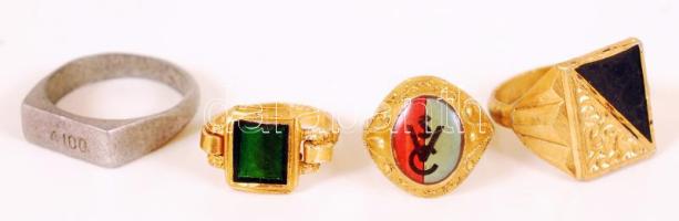 4 db bizsu gyűrű, különféle méretben