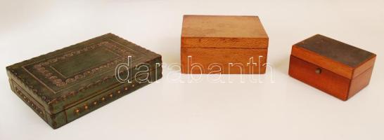 Régi fa doboz tétel, 12×16,6×9,9×12 cm összesen:3db