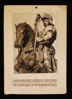 Szent György a rendőrség védőszentje selyemre nyomott rézkarc paszpartuban 21x30 cm