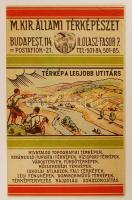 cca 1930 M. kir. állami térképészet. Olasz fasor reklámnyomtatvány kis Budapest térképpel
