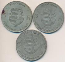 1947. 5Ft Ag "Kossuth" (3x) T:3,3- Adamo F8.1
