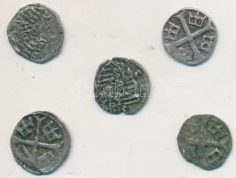1387-1427. Parvus Ag "Zsigmond" (5x) T:2-,3 Huszár 580.,Unger I.: 451.