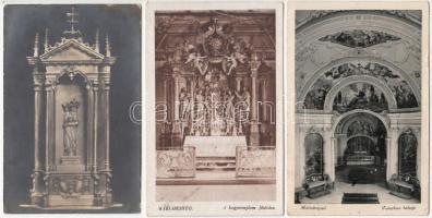 Máriabesnyő, Kegytemplom belső - 3 db régi képeslap / 3 old postcards