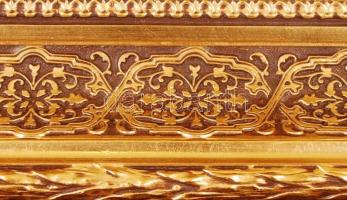 Dekoratív fa képkeret, belső:22,5×17 cm, külső:36×31 cm