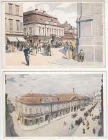 Budapest - 11 db régi szignózott képeslap / 11 old signed postcards