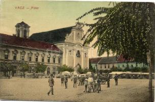 Vác, Fő tér, Ifj. Ottó József és Sapka József üzlete (ázott / wet damage)