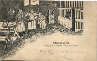 Miskolc ´Pislog mint a miskolci kocsonyában a béka´, Grünwald Ignác kiadása