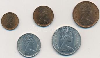 Nagy-Britannia 1968-1971. 1/2P, 1P, 2P, 5P, 10P sor T:1 
Great Britain 1968-1971. 1/2 Penny + 1 Penn...