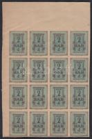 1944 Terményforgalmi bélyegek 2kg bab 4 búzaegység 16-os tömb