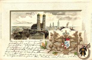 München, Frauenkirche, Wappen / church, coat of arms Emb. litho