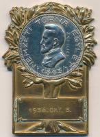 Sóváry János (1895-1966) / Ludvig József 1936. "Nemzeti Torna Egylet - 1863 - Matolay" Br és fém emlékplakett eredeti tokban (62x44mm) T:2,2-