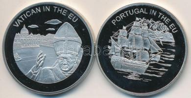 Máltai Lovagrend 2004. 100L (2x) "Portugália az EU-ban" + "Vatikán az EU-ban" T:...