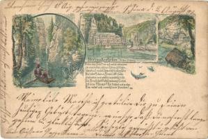 1892 (!!) Ceske Svycarsko, Böhmische Schweiz;  	 Edmundova souteska, Edmundsklamm; rare, early postcard (fl)